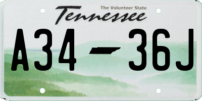 TN license plate A3436J