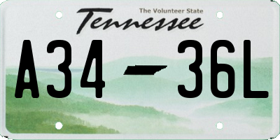 TN license plate A3436L