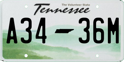 TN license plate A3436M