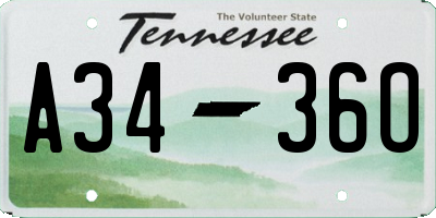 TN license plate A3436O