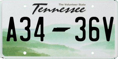 TN license plate A3436V