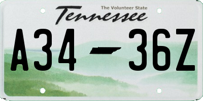 TN license plate A3436Z
