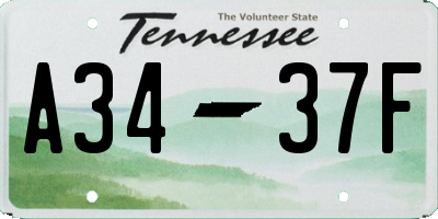 TN license plate A3437F