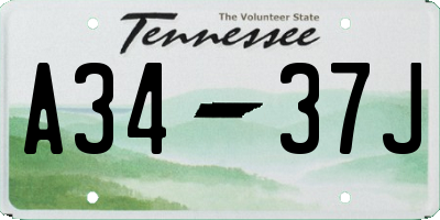 TN license plate A3437J