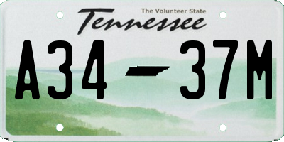 TN license plate A3437M
