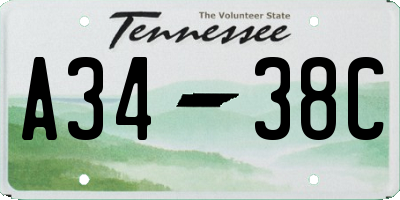 TN license plate A3438C