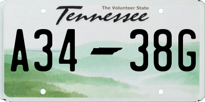 TN license plate A3438G
