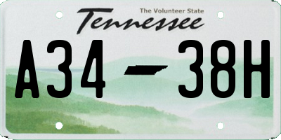 TN license plate A3438H
