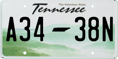 TN license plate A3438N