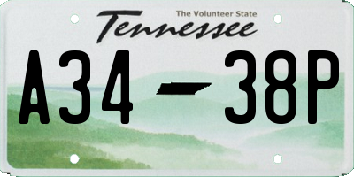 TN license plate A3438P