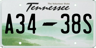 TN license plate A3438S