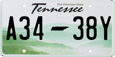 TN license plate A3438Y
