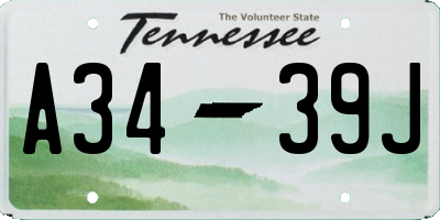 TN license plate A3439J