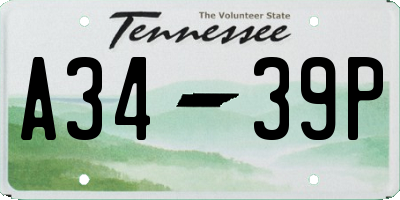 TN license plate A3439P
