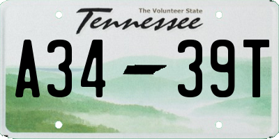 TN license plate A3439T