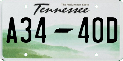 TN license plate A3440D