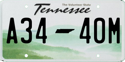 TN license plate A3440M