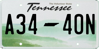 TN license plate A3440N