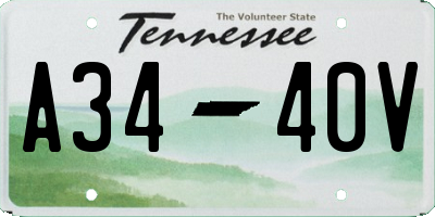 TN license plate A3440V