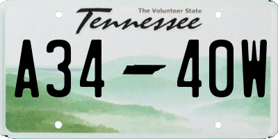 TN license plate A3440W