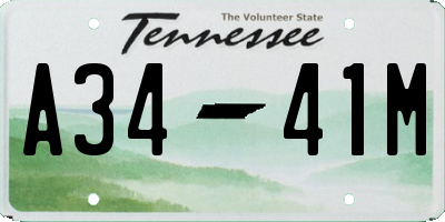 TN license plate A3441M