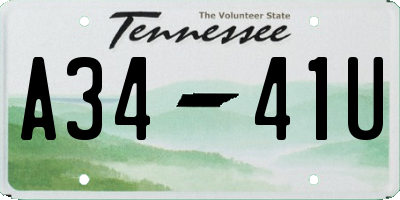 TN license plate A3441U
