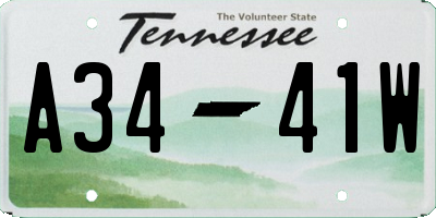 TN license plate A3441W
