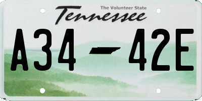 TN license plate A3442E