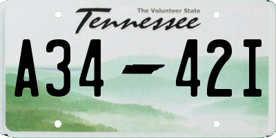 TN license plate A3442I