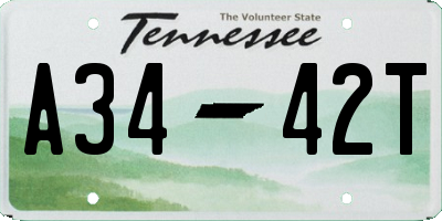 TN license plate A3442T