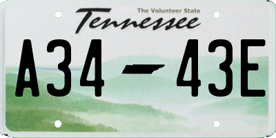 TN license plate A3443E