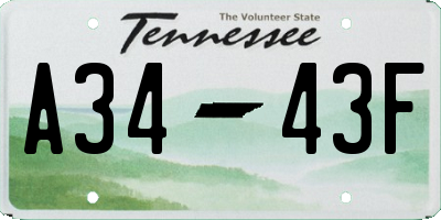 TN license plate A3443F