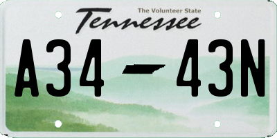 TN license plate A3443N
