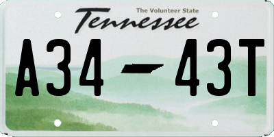TN license plate A3443T