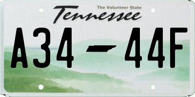 TN license plate A3444F
