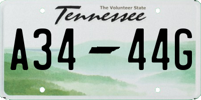 TN license plate A3444G