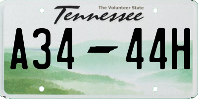 TN license plate A3444H