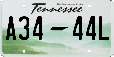 TN license plate A3444L