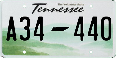 TN license plate A3444O