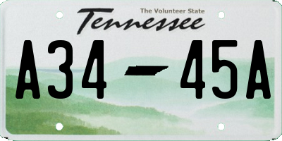 TN license plate A3445A