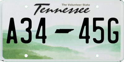 TN license plate A3445G