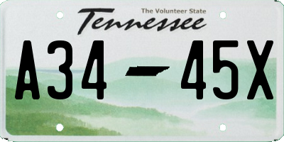 TN license plate A3445X