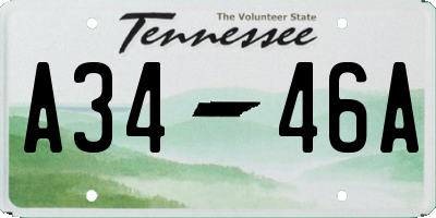 TN license plate A3446A