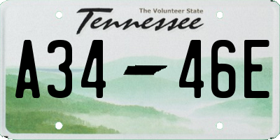 TN license plate A3446E