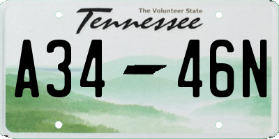 TN license plate A3446N
