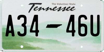 TN license plate A3446U