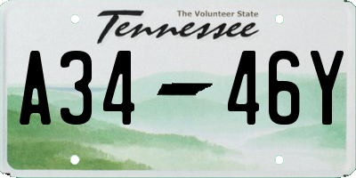 TN license plate A3446Y