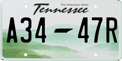 TN license plate A3447R