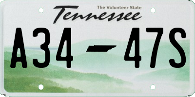 TN license plate A3447S