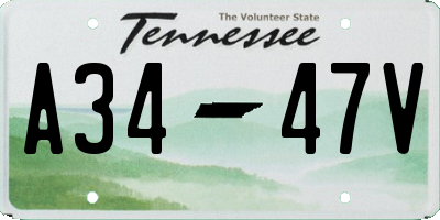TN license plate A3447V